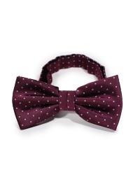 Micro Polka Dot Bow Tie in Burgundy