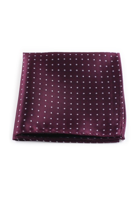 Micro Polka Dot Pocket Square in Burgundy