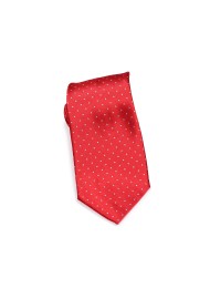 Satin Micro Dot Necktie in Cherry Red