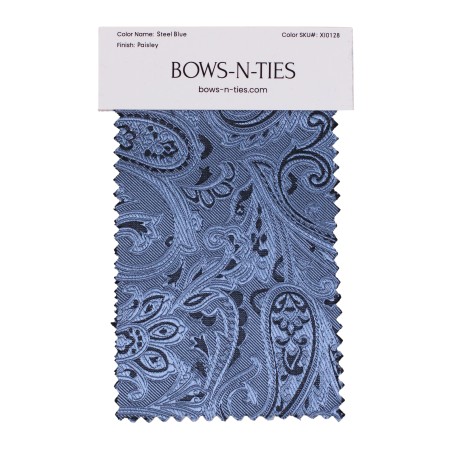 Paisley Fabric Swatch - Steel Blue