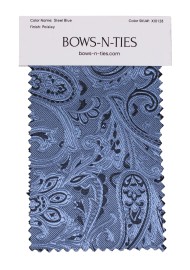 Paisley Fabric Swatch - Steel Blue