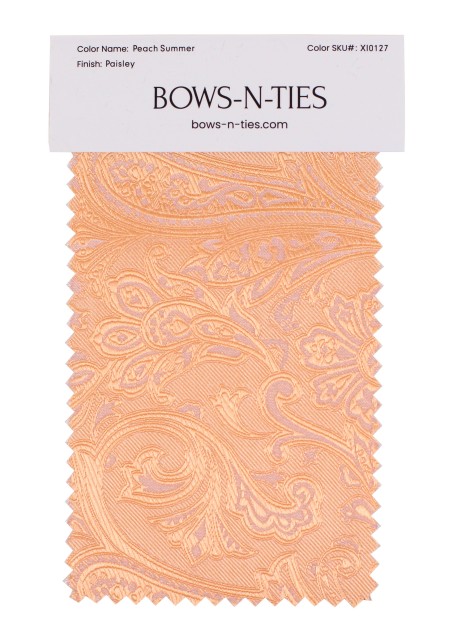 Paisley Fabric Swatch - Peach Summer