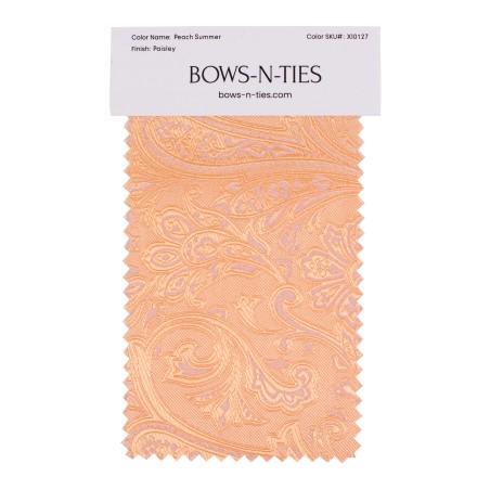 Paisley Fabric Swatch - Peach Summer