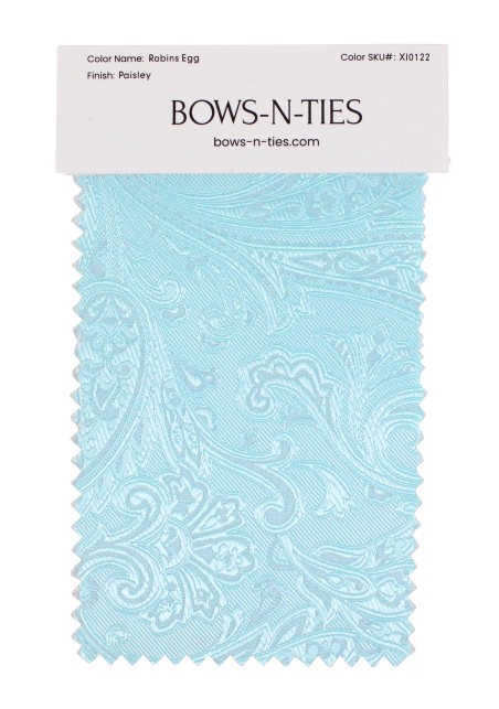 Paisley Fabric Swatch - Robins Egg