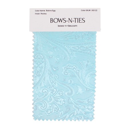 Paisley Fabric Swatch - Robins Egg