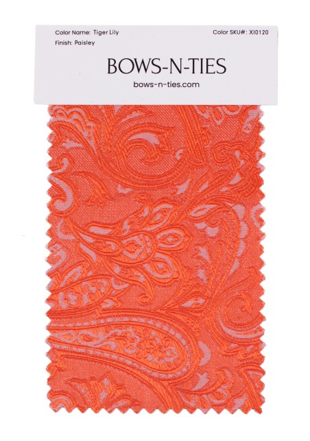 Paisley Fabric Swatch - Tiger Lily