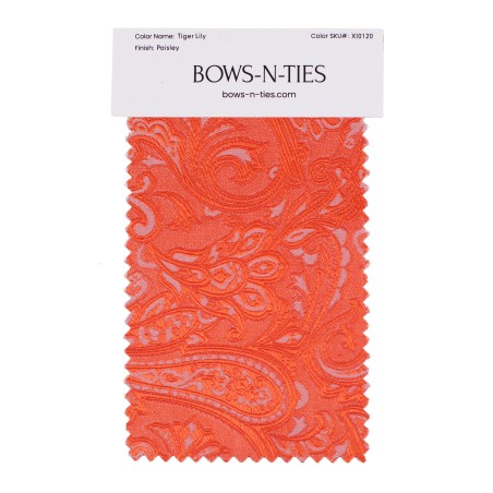 Paisley Fabric Swatch - Tiger Lily