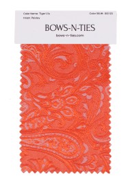 Paisley Fabric Swatch - Tiger Lily