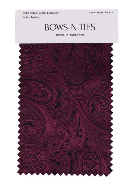 Paisley Fabric Swatch - Claret Burgundy