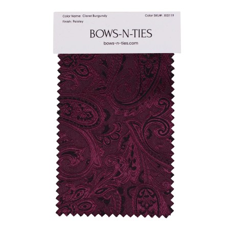 Paisley Fabric Swatch - Claret Burgundy