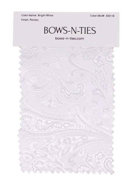 Paisley Fabric Swatch - Bright White