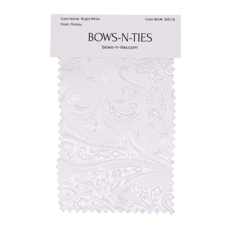 Paisley Fabric Swatch - Bright White