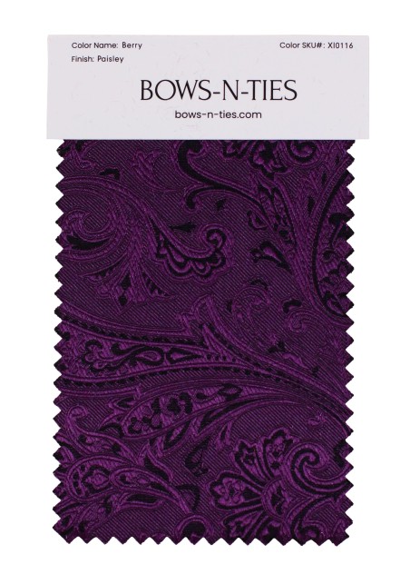 Paisley Fabric Swatch - Berry
