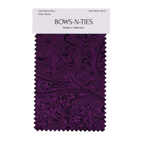 Paisley Fabric Swatch - Berry