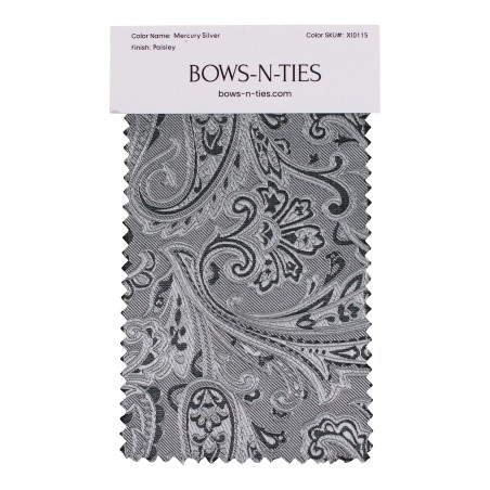 Paisley Fabric Swatch - Mercury Silver