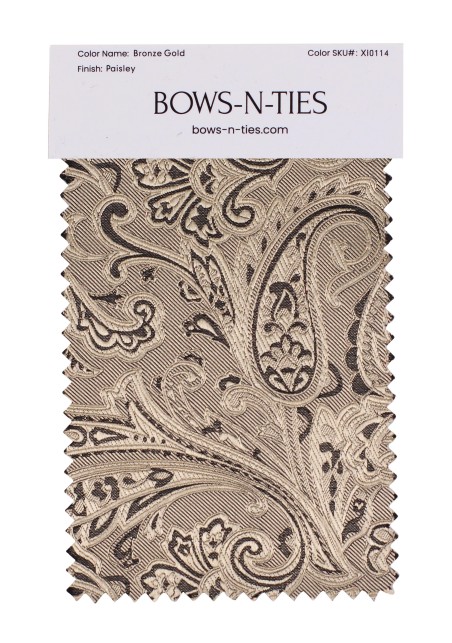 Paisley Fabric Swatch - Bronze Gold