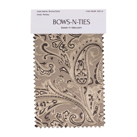 Paisley Fabric Swatch - Bronze Gold