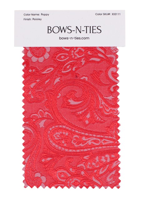 Paisley Fabric Swatch - Poppy