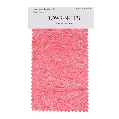 Paisley Fabric Swatch - Caribbean Coral