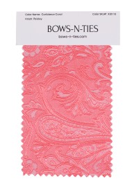 Paisley Fabric Swatch - Caribbean Coral