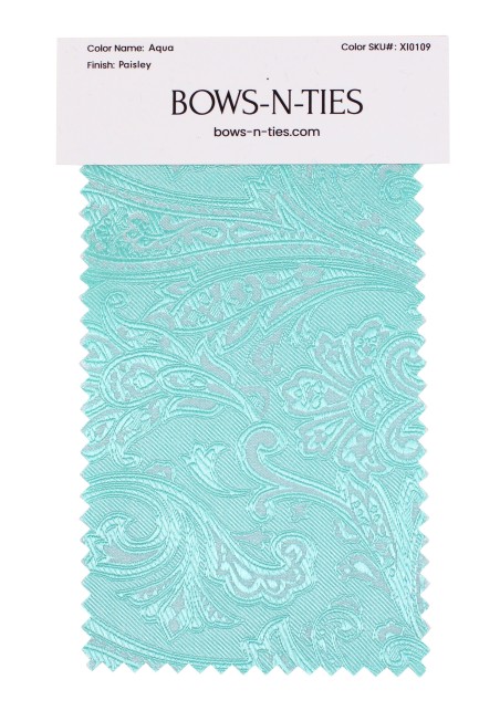 Paisley Fabric Swatch - Aqua