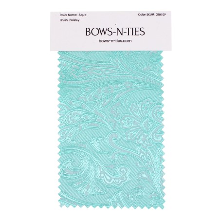 Paisley Fabric Swatch - Aqua