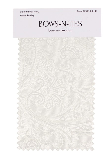 Paisley Fabric Swatch - Ivory