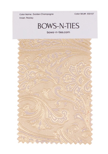 Paisley Fabric Swatch - Golden Champagne