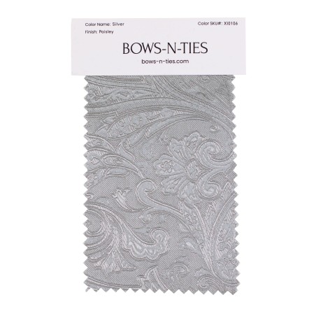 Paisley Fabric Swatch - Silver
