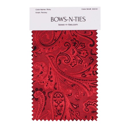 Paisley Fabric Swatch - Ruby