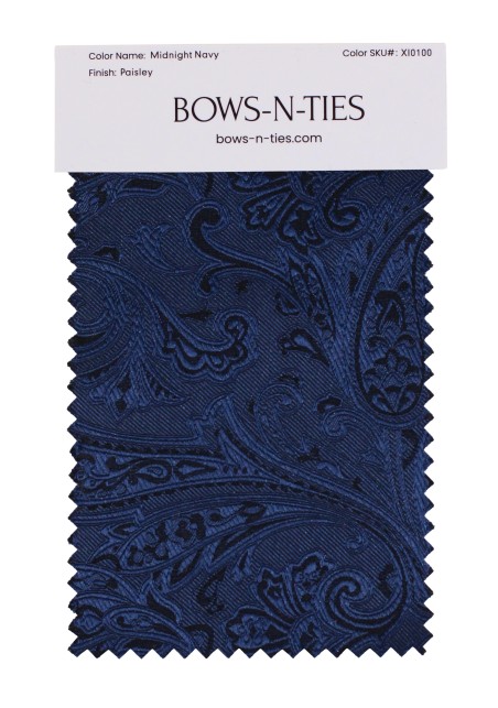 Paisley Fabric Swatch - Midnight Navy