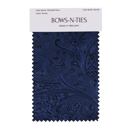 Paisley Fabric Swatch - Midnight Navy