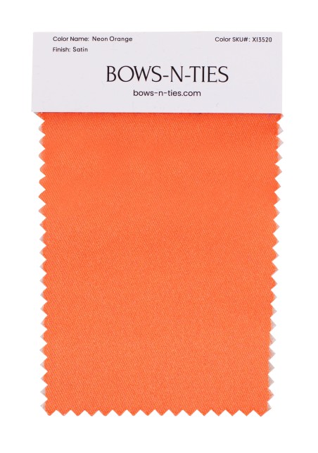 Satin Fabric Swatch - Neon Orange