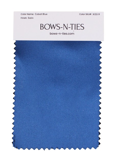 Cobalt Satin Fabric Swatch | Cobalt Blue Fabric Swatch for Men's Wedding Ties and Accessories