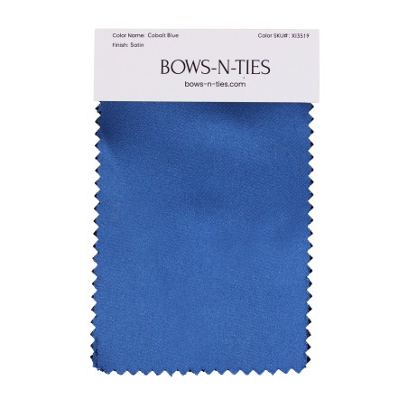 Cobalt Satin Fabric Swatch | Cobalt Blue Fabric Swatch for Men's Wedding Ties and Accessories