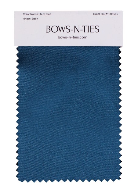 Satin Fabric Swatch - Teal Blue