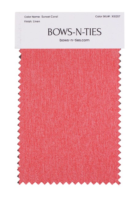 Linen Texture Fabric Swatch - Sunset Coral