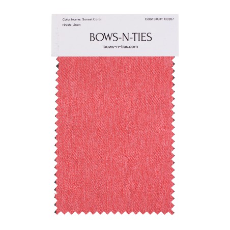 Linen Texture Fabric Swatch - Sunset Coral
