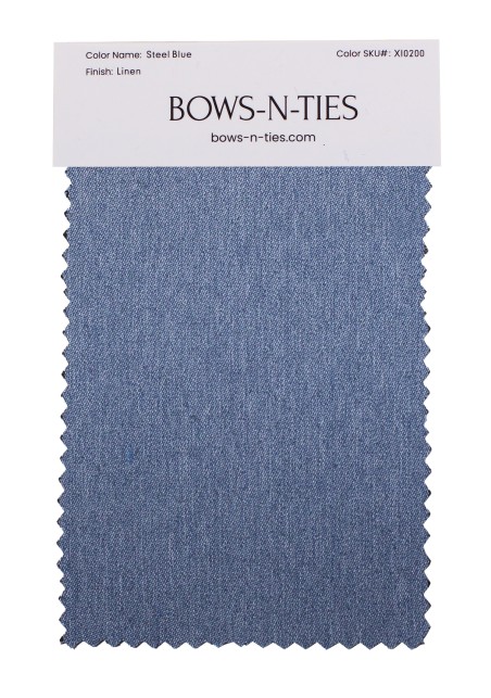 Linen Texture Fabric Swatch - Steel Blue