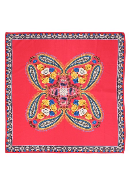 Bright Red Persian Paisley Scarf