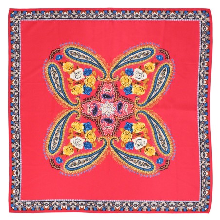 Bright Red Persian Paisley Scarf