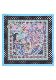 Aqua Blue and Pink Paisley Neck Scarf
