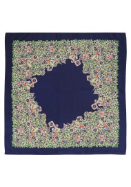Fields of Flowers Print Scarf in Navy and Lilac
