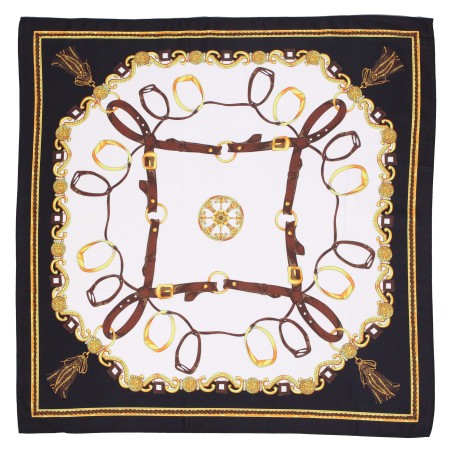Designer Scarf with Bridle and Stirrup Print