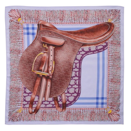 English Riding Saddle Scarf in Lavender and Brown
