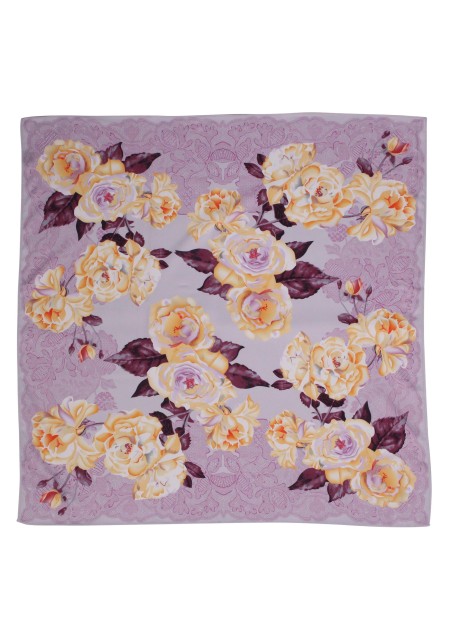 Pastel Pink Summer Scarf with Rose Print
