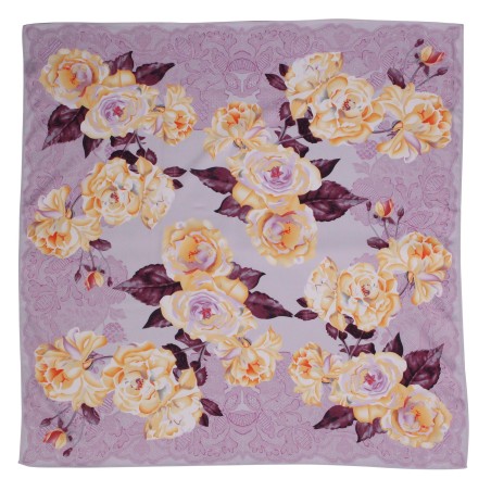 Pastel Pink Summer Scarf with Rose Print