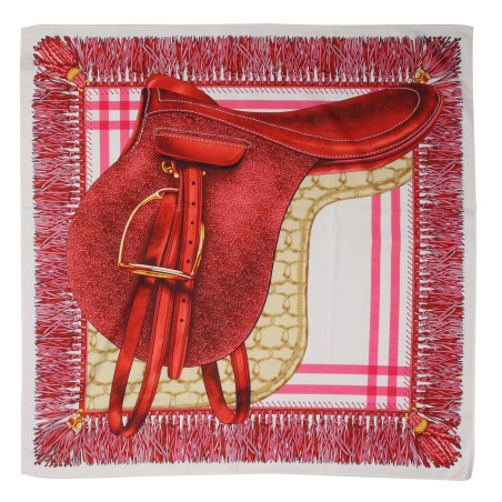 English Riding Saddle Scarf in Maroon and Cream