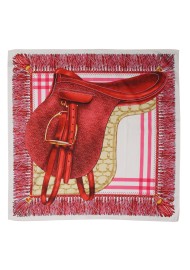 English Riding Saddle Scarf in Maroon and Cream