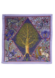Violet Purple Scarf with Large Tree Print